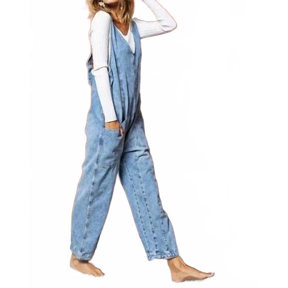 NEW BIBI miranda denim jumpsuit in blue - Picture 3 of 4